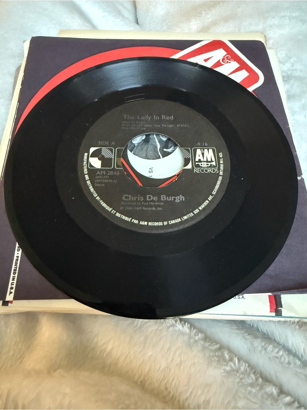 🌑 5/$12 Chris De Burgh Black 7" Vinyl Single - The Lady In Red/The Vision